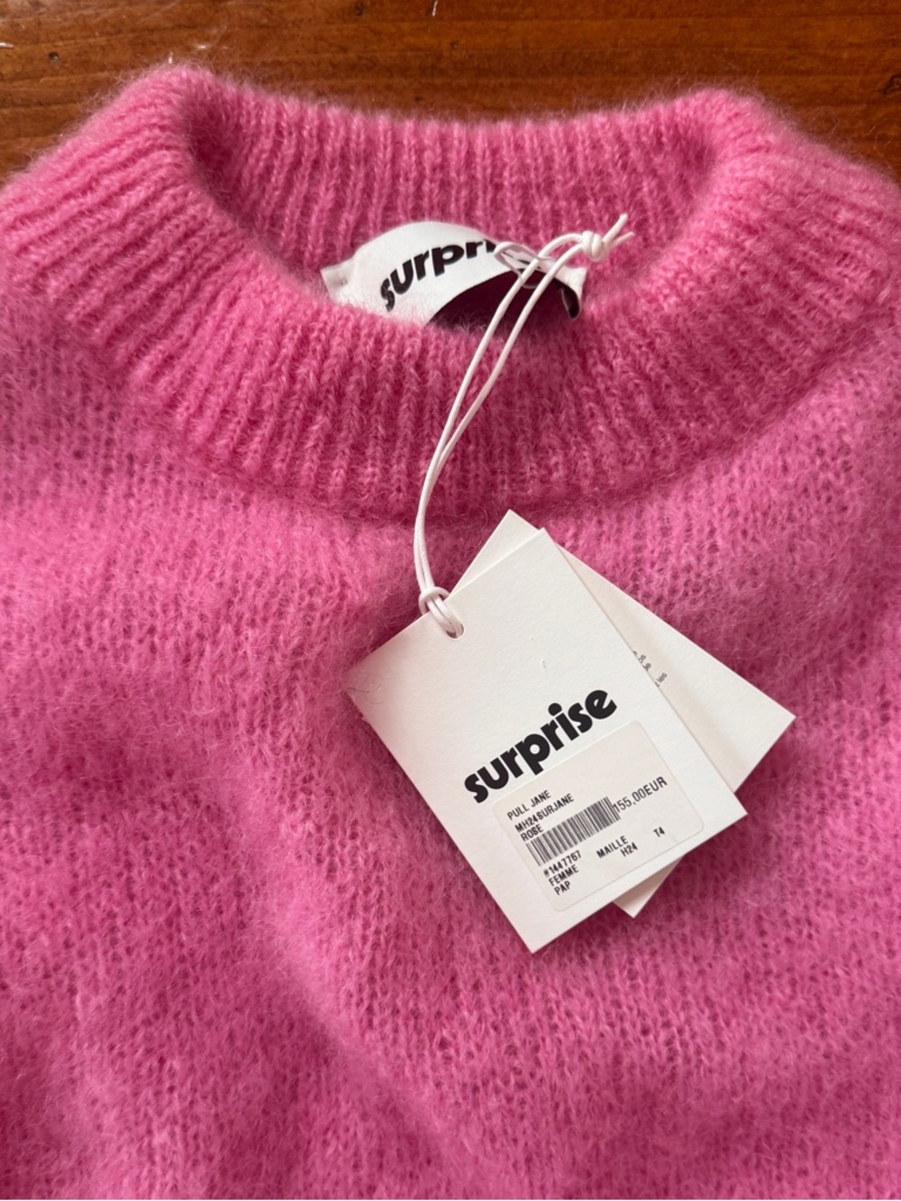 Surprise Paris Pink Mohair Sweater Sz 4 / L NWT - Picture 2 of 4
